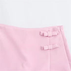 Pink White Mini Skirt For Women Summer Shorts