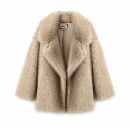 Coat Women Thick Warm Outerwear Fluffy Jacket