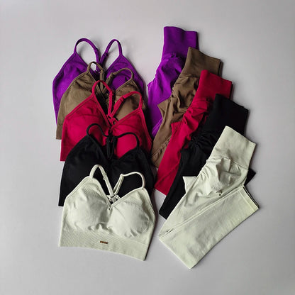 Women's V-neck Bra Leggings Pants