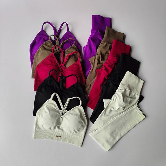Women's V-neck Bra Leggings Pants