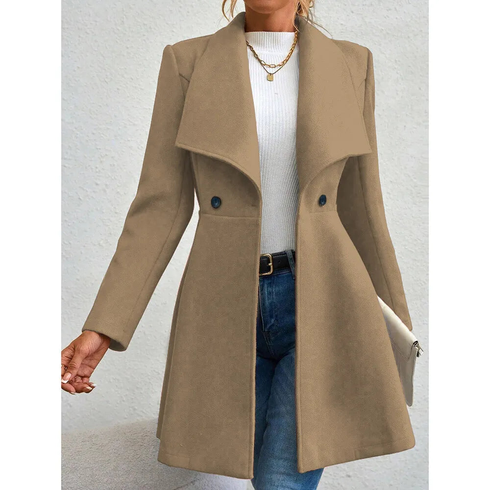 Women's Coats Winter Solid Color Long Sleeve Outerwears