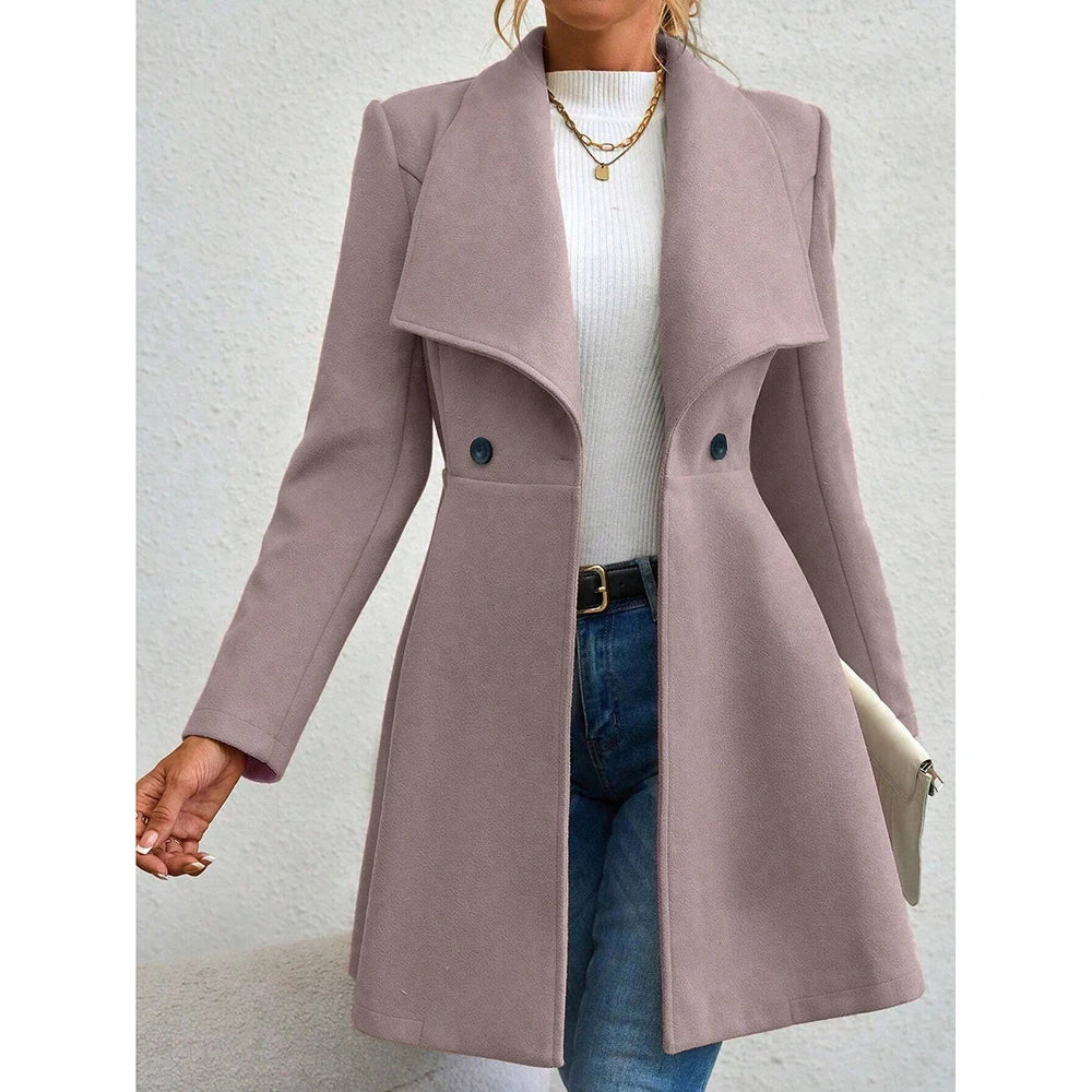 Women's Coats Winter Solid Color Long Sleeve Outerwears