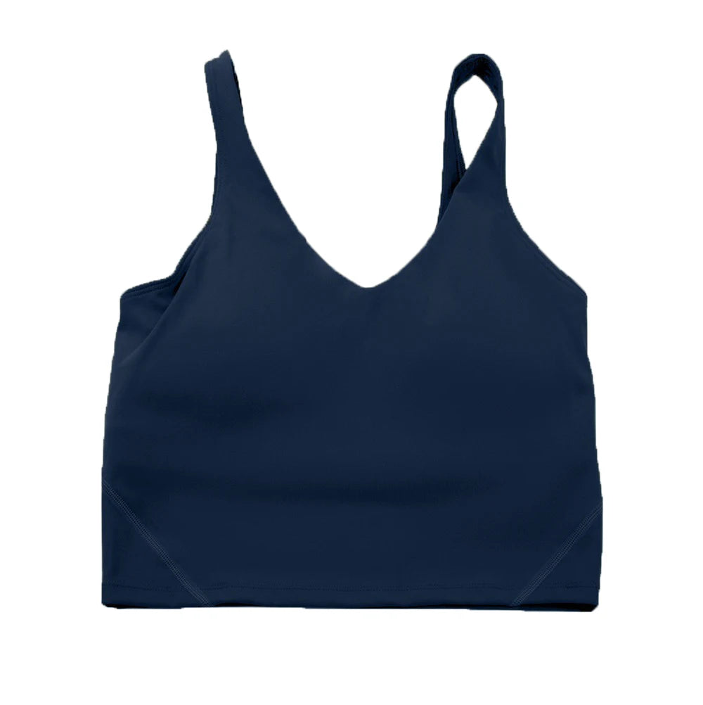 Sports yoga bra with a gathered U-back