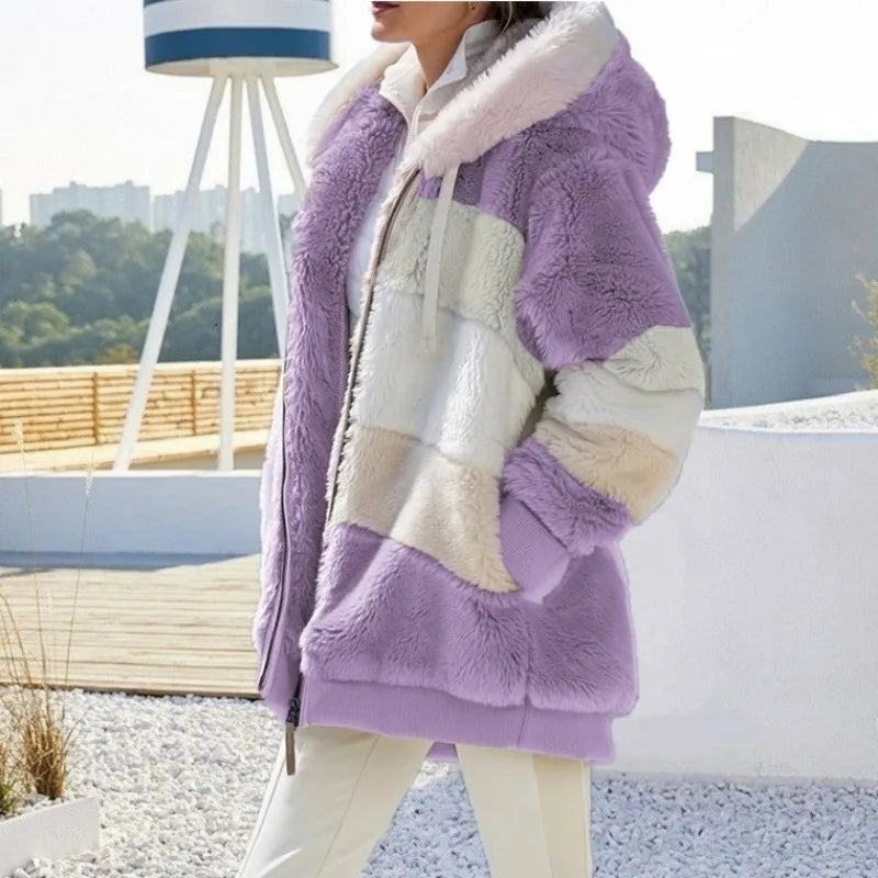 Jacket for Women New Autumn Winter Warm Plush Pocket