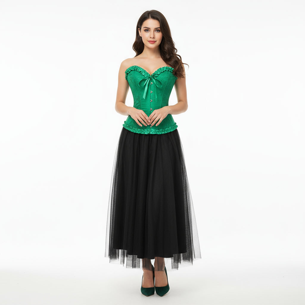 Yellow Jacquard Ruffled Top For Women