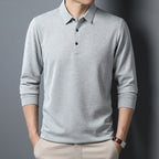 Men's Casual Polo Long Sleeve T-shirt Summer Comfortable  Top