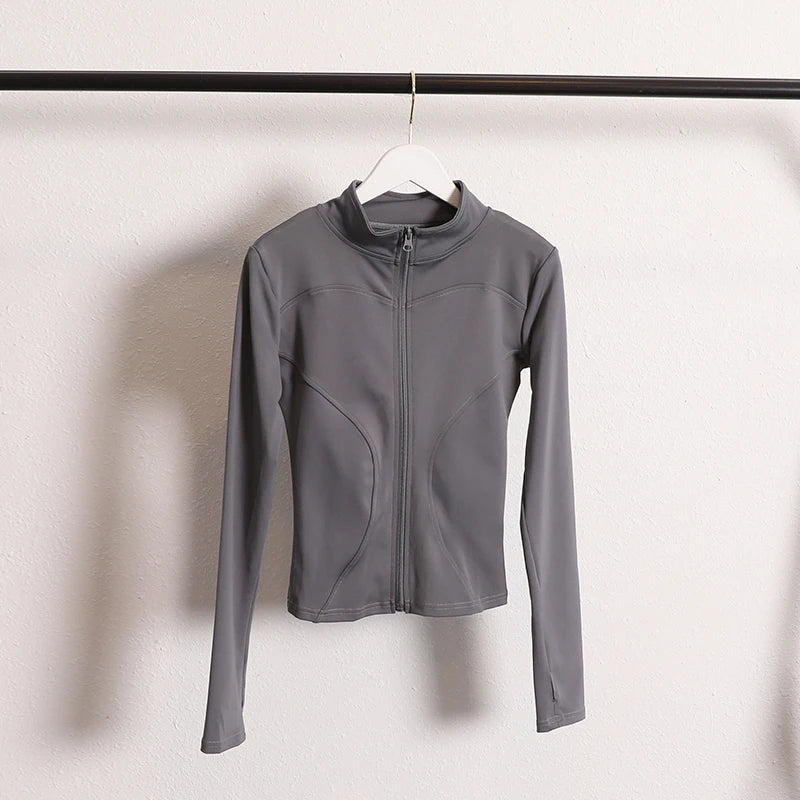 Flexible Active Wear Women Zip Up Gym Sports