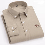 Mens Leisure Embroidered Horse Shirts Streetwear