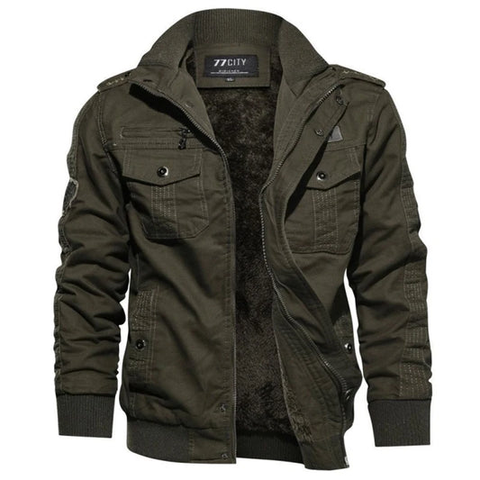 Men's Tactical Jacket Casual Multiple Pockets Windproof Outdoor Workwear Coat