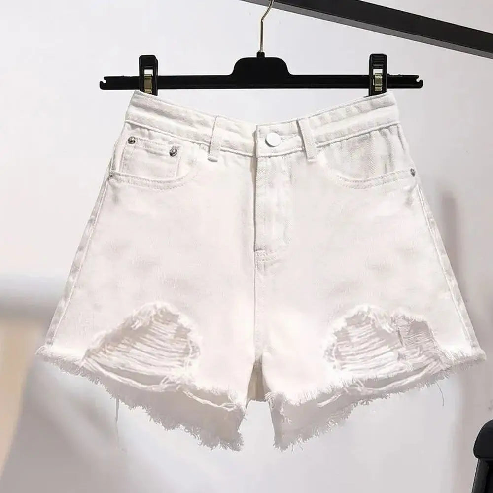 Women's Denim Shorts White Jeans