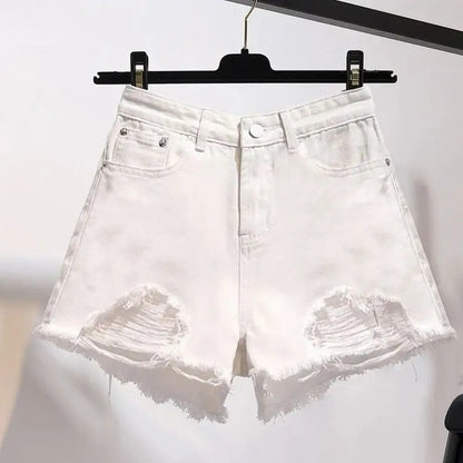 Women's Denim Shorts White Jeans
