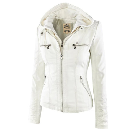 Winter Leather Jacket Women Casual Basic Coats