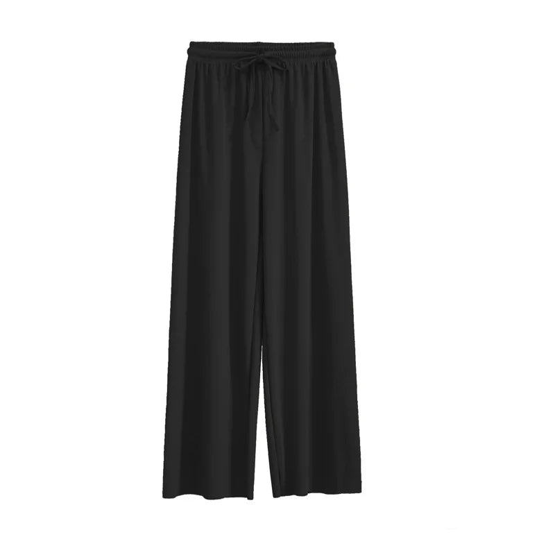Women Ankle-Length Wide Leg Pants Casual  Female Trousers