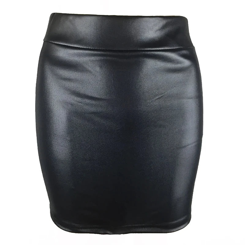 High-waist Tight Hip-hugging Skirt, Sexy Imitation Leather Hottie Skirt