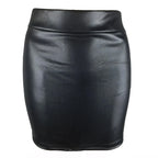 High-waist Tight Hip-hugging Skirt, Sexy Imitation Leather Hottie Skirt