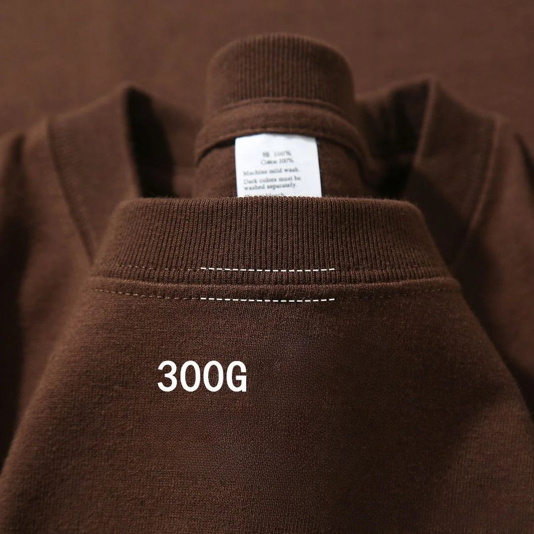 Heavyweight Cotton Short Sleeved T-shirt Summer Round Neck Loose and Base Shirt for Men Women