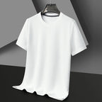 Men's New Summer Waffle round Neck Short Sleeve T-Shirt