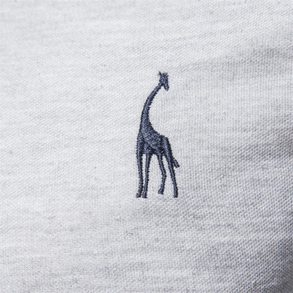 New Men's Deer Polo Shirts Solid Color Long Sleeve