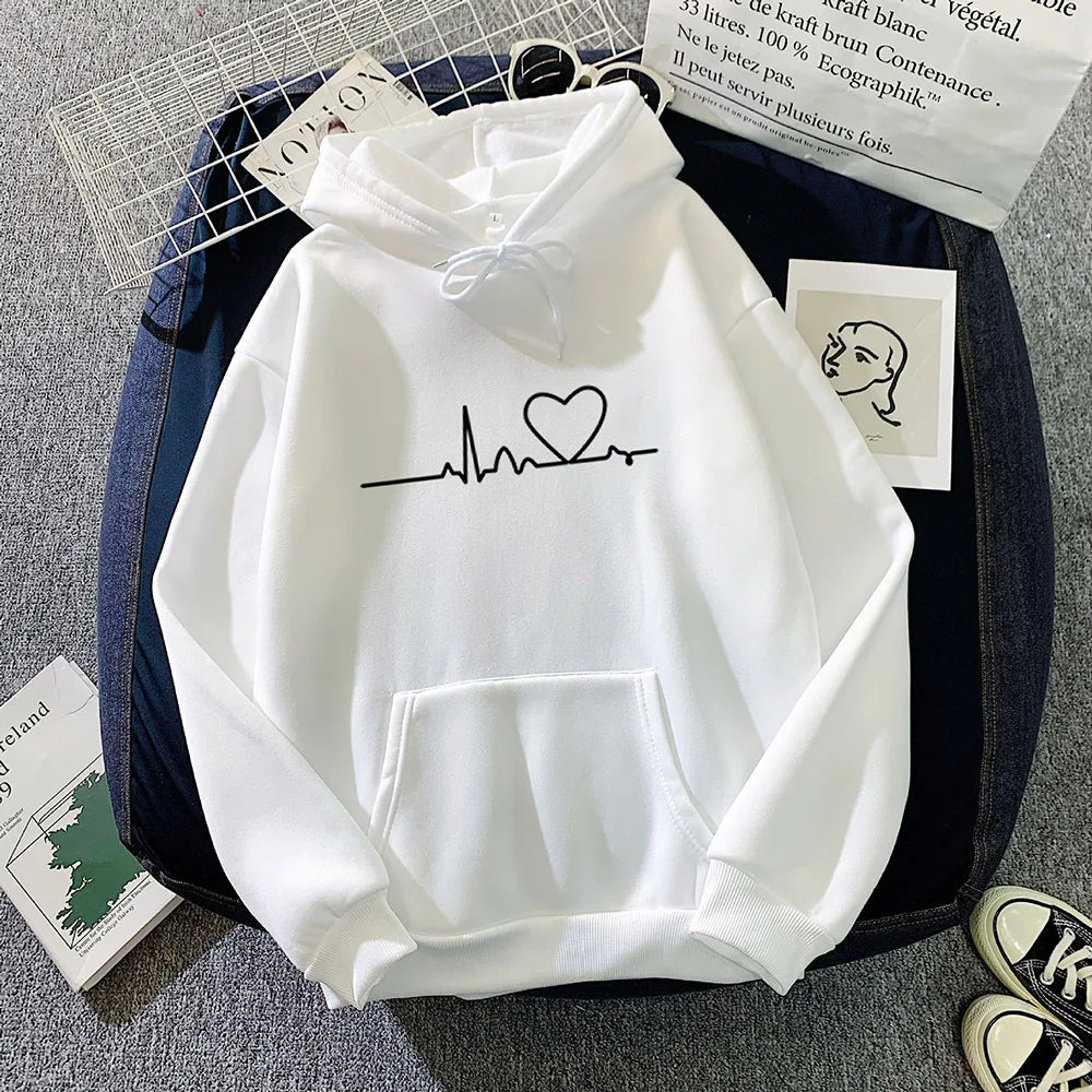 Women Casual Print Loose Hoodies Streetwear