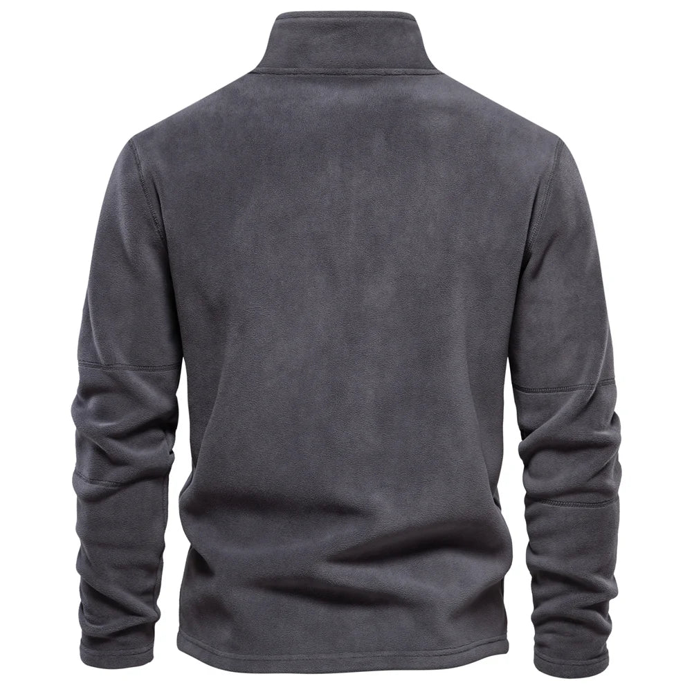 Warm Fleece Jacket for Men Zipper Neck Pullover Men's Sweatshirt