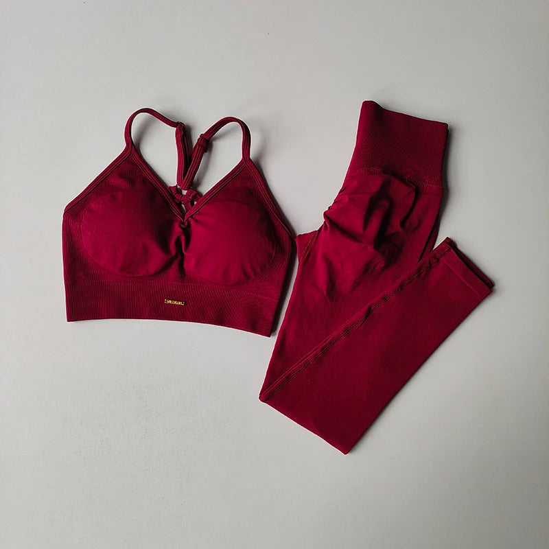 Women's V-neck Bra Leggings Pants