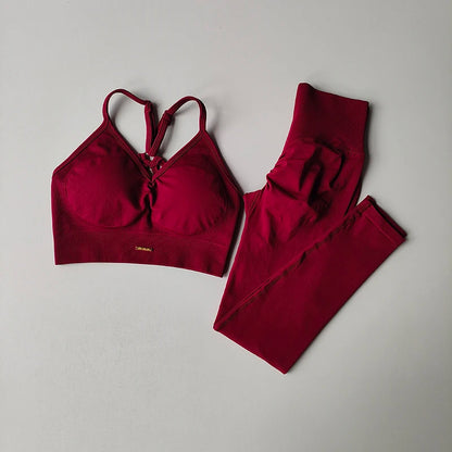 Women's V-neck Bra Leggings Pants