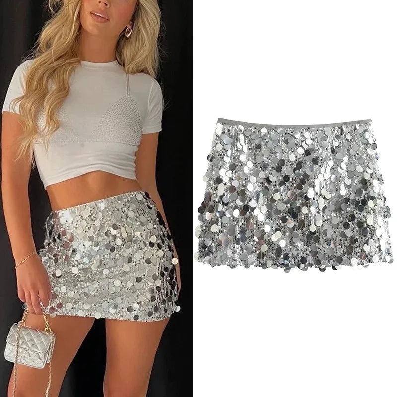Woman High Waist Mini Skirt