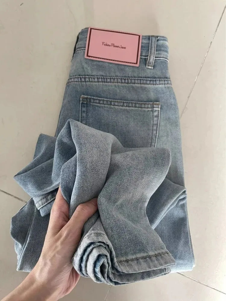 Women Wide Leg Baggy Jeans Long Skater Trousers