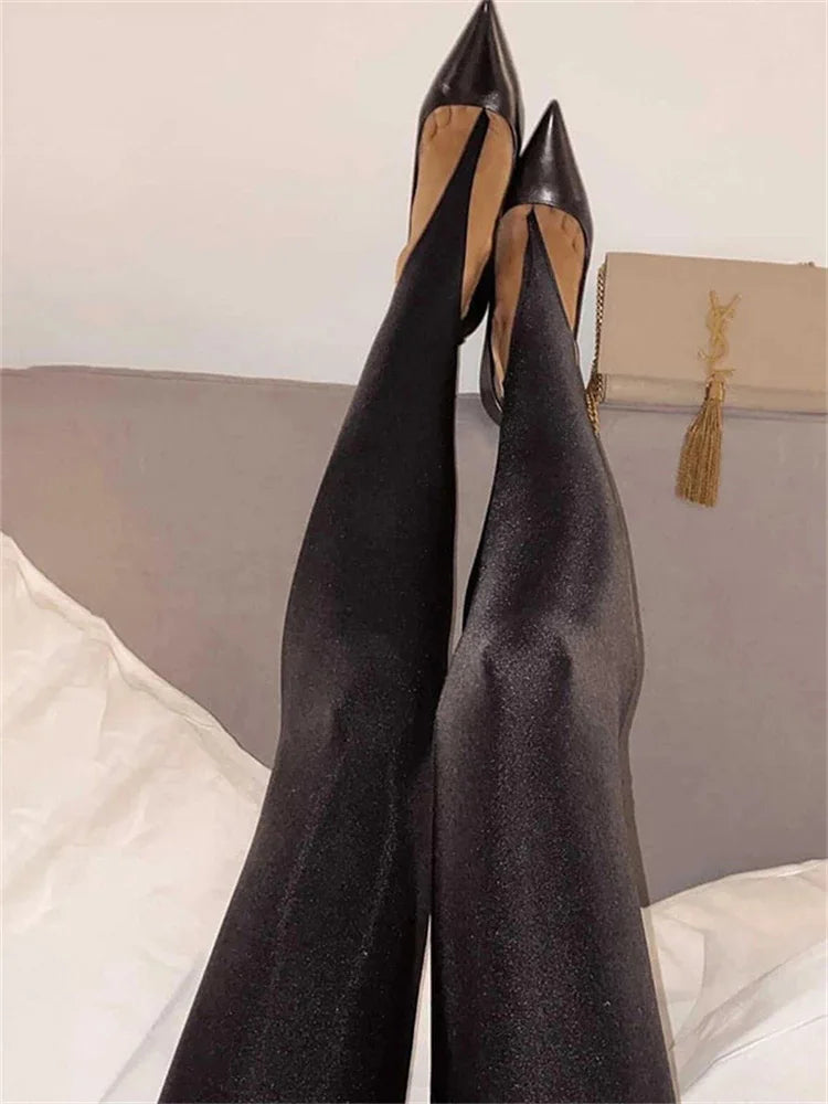 Fashion Winter Black High Waisted Women Pants