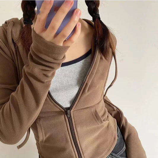Cardigan Sweatshirt Women's  Waist-fitted