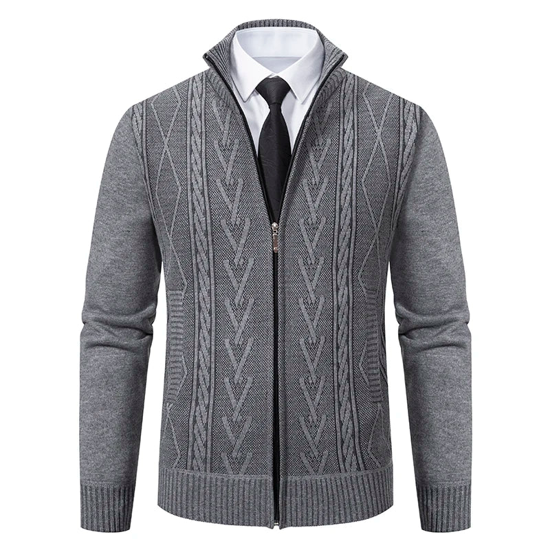 New warm casual men's knitted sweater coat