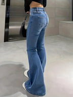 Trendy high waist Slimming jeans for ladiesboot cut