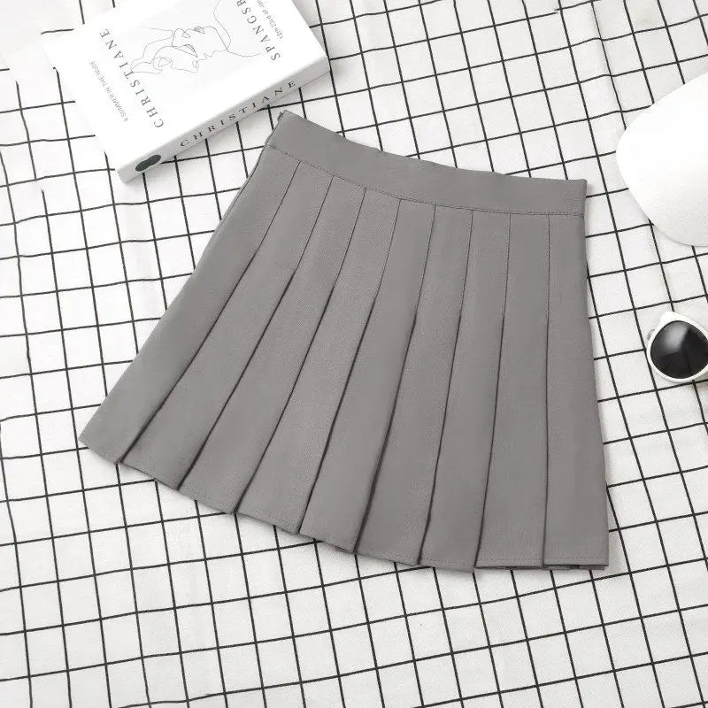 Women's High Waist Skirt For School Girl Uniform