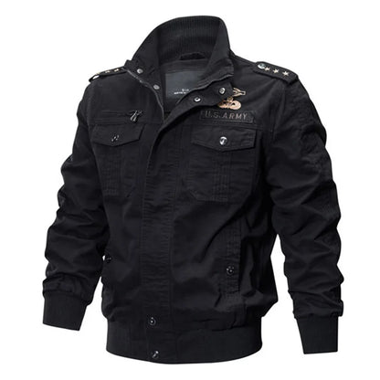 Men's Tactical Jacket Casual Multiple Pockets Windproof Outdoor Workwear Coat