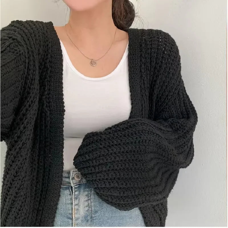 Women Cardigan Sweater Casual Korean Fall Streetwear Tops