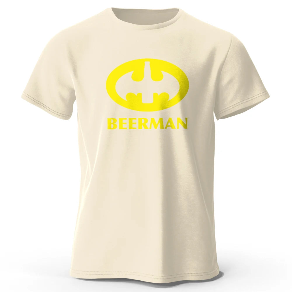 Men's Beer Man Printed T-Shirt 100% Cotton  Tops
