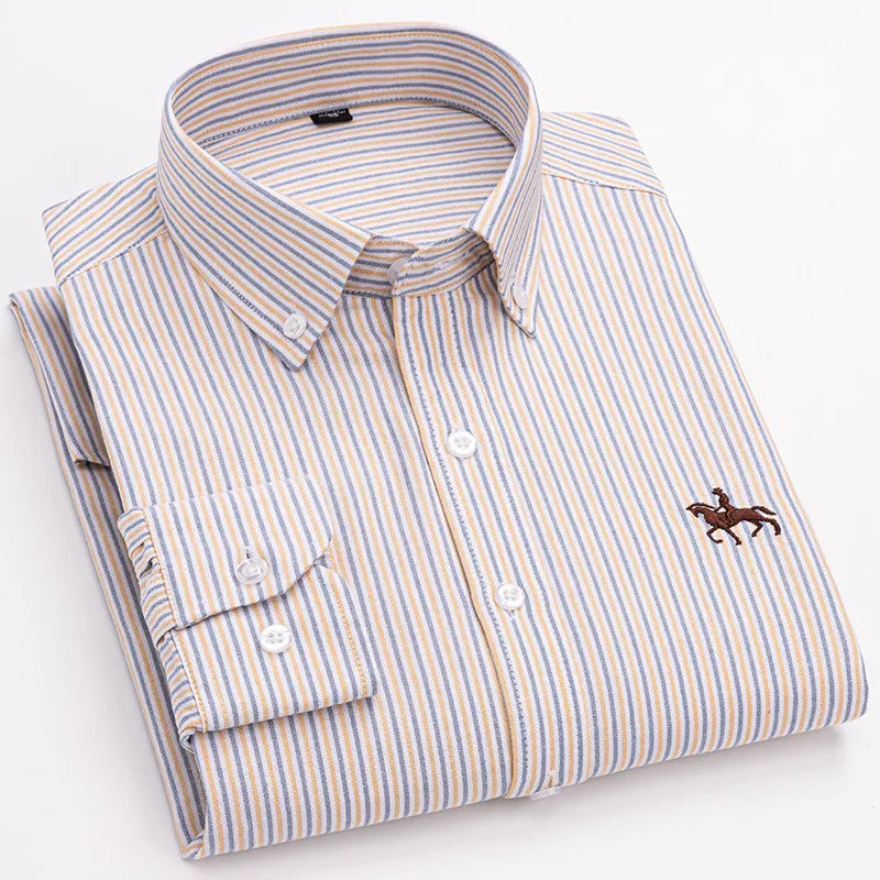 Mens Leisure Embroidered Horse Shirts Streetwear
