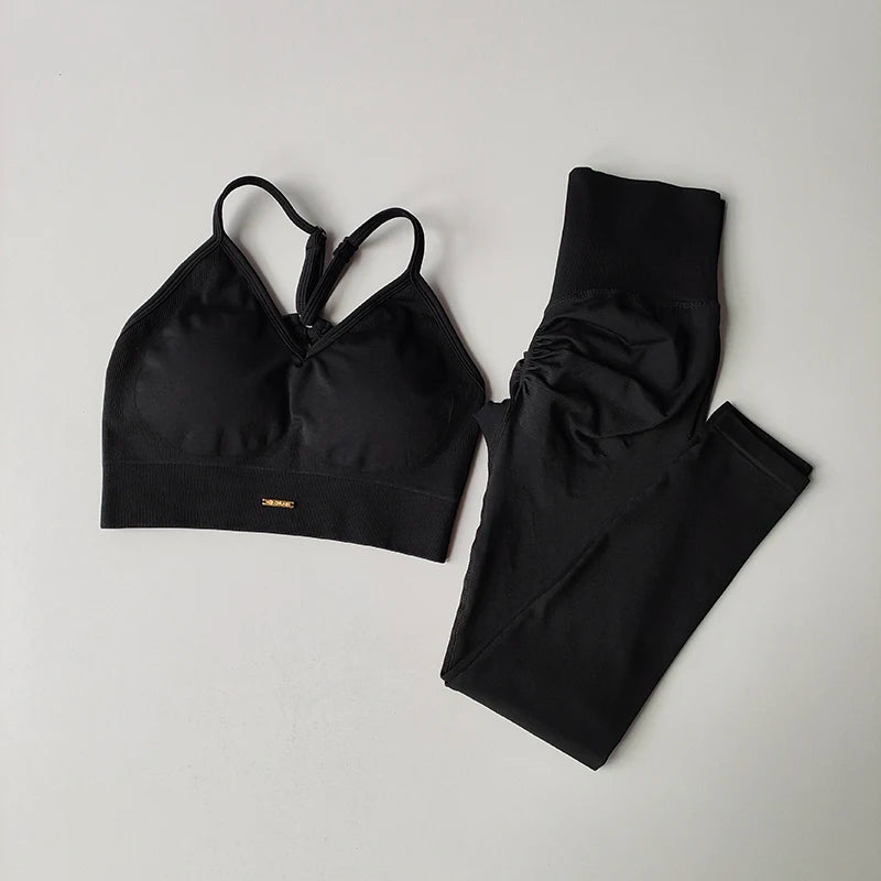 Women's V-neck Bra Leggings Pants