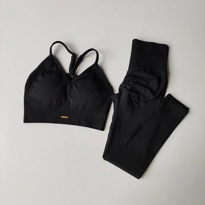 Women's V-neck Bra Leggings Pants