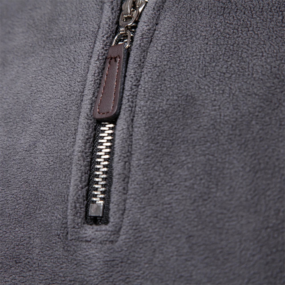 Warm Fleece Jacket for Men Zipper Neck Pullover Men's Sweatshirt