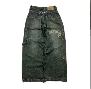 New American women's washed grey jeans Streetwear