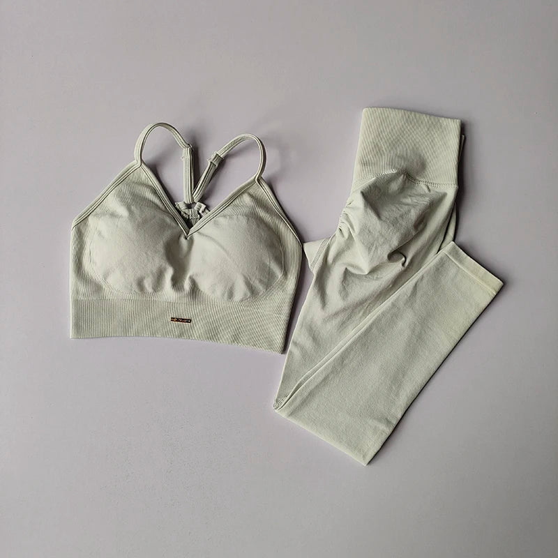 Women's V-neck Bra Leggings Pants