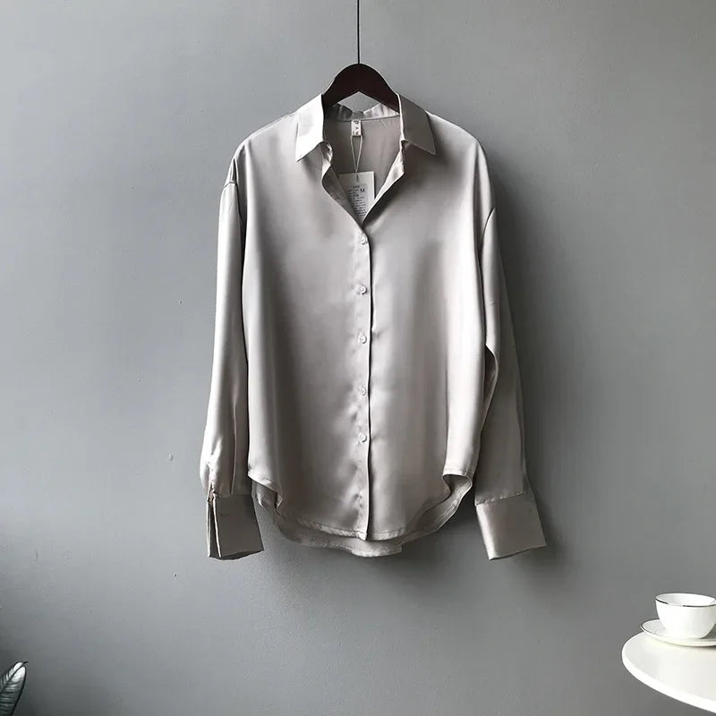 Vintage Blouse Women White Tops Lady Long Sleeves