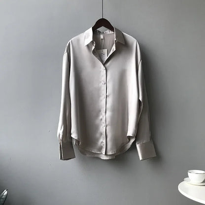 Vintage Blouse Women White Tops Lady Long Sleeves