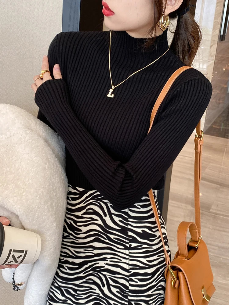 Women Sweater Long Sleeve Casual Slim Pullover