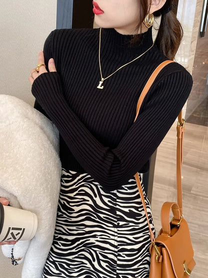Women Sweater Long Sleeve Casual Slim Pullover