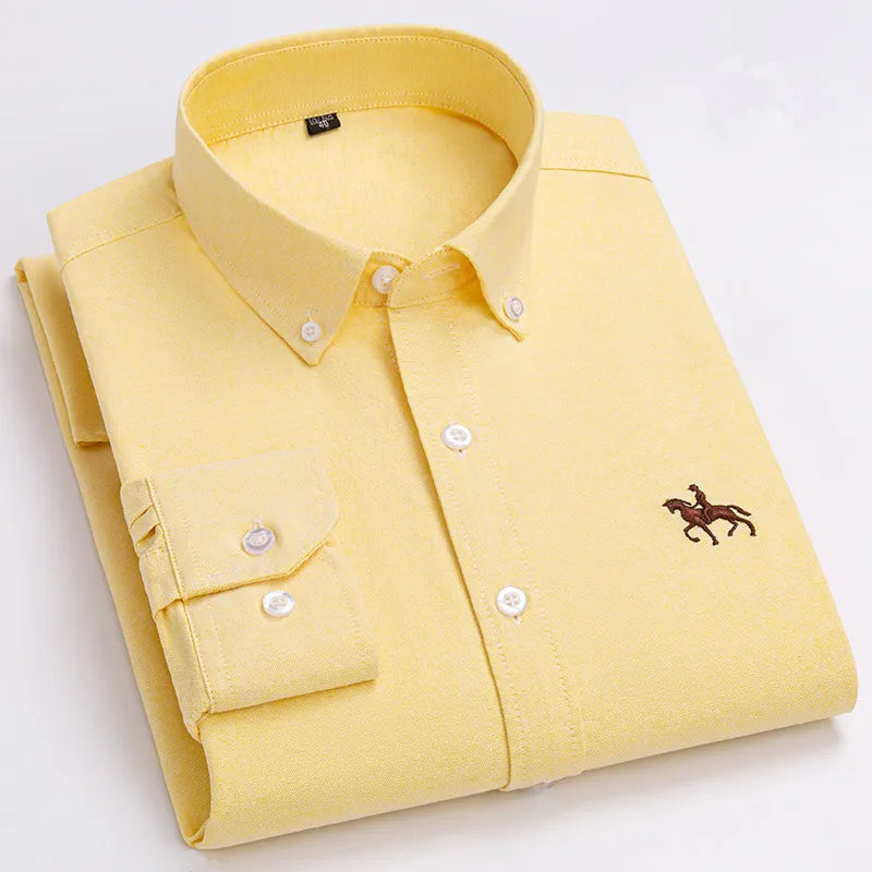 Mens Leisure Embroidered Horse Shirts Streetwear
