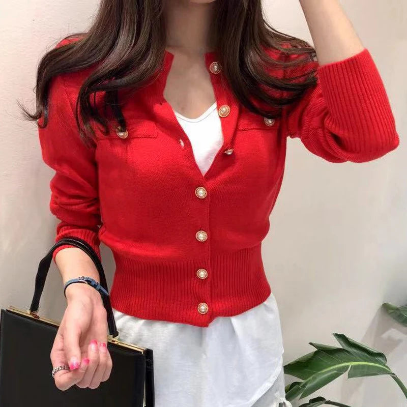 2025 Long Sleeve Fashion Women Cardigans Sweater Knitted Coat