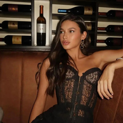 Sexy Tight Corset Lace Hollow Sleeveless