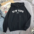 Sweatshirts for Women New York Letter Casual Loose Fleece Tops